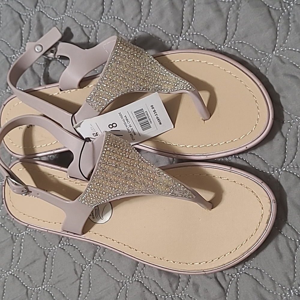 Chatties Cushioned Insole Rhinestone Thong Sandals